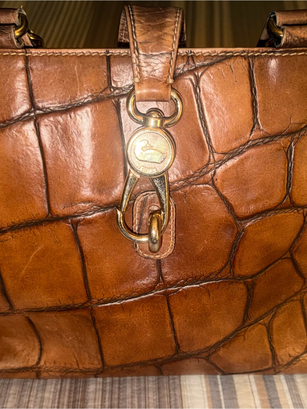 Dooney & Bourke Vintage Pembrook Amelie Crocodile Italian Leather Tote